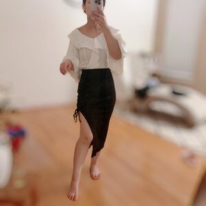 Black split side skirt